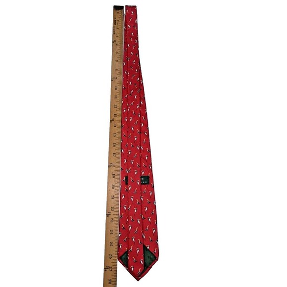 Lauren Ralph Lauren Red Toucan Silk Tie Novelty Classic Preppy - Picture 4 of 6